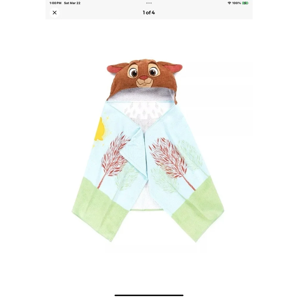 DISNEY‎ Wish Valentino 22x51 Hooded Towel+ Wish Star Surprise Figurine Inside